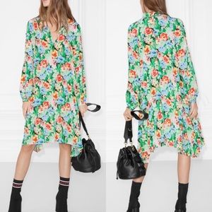 & Other Stories Floral Green Midi Dress